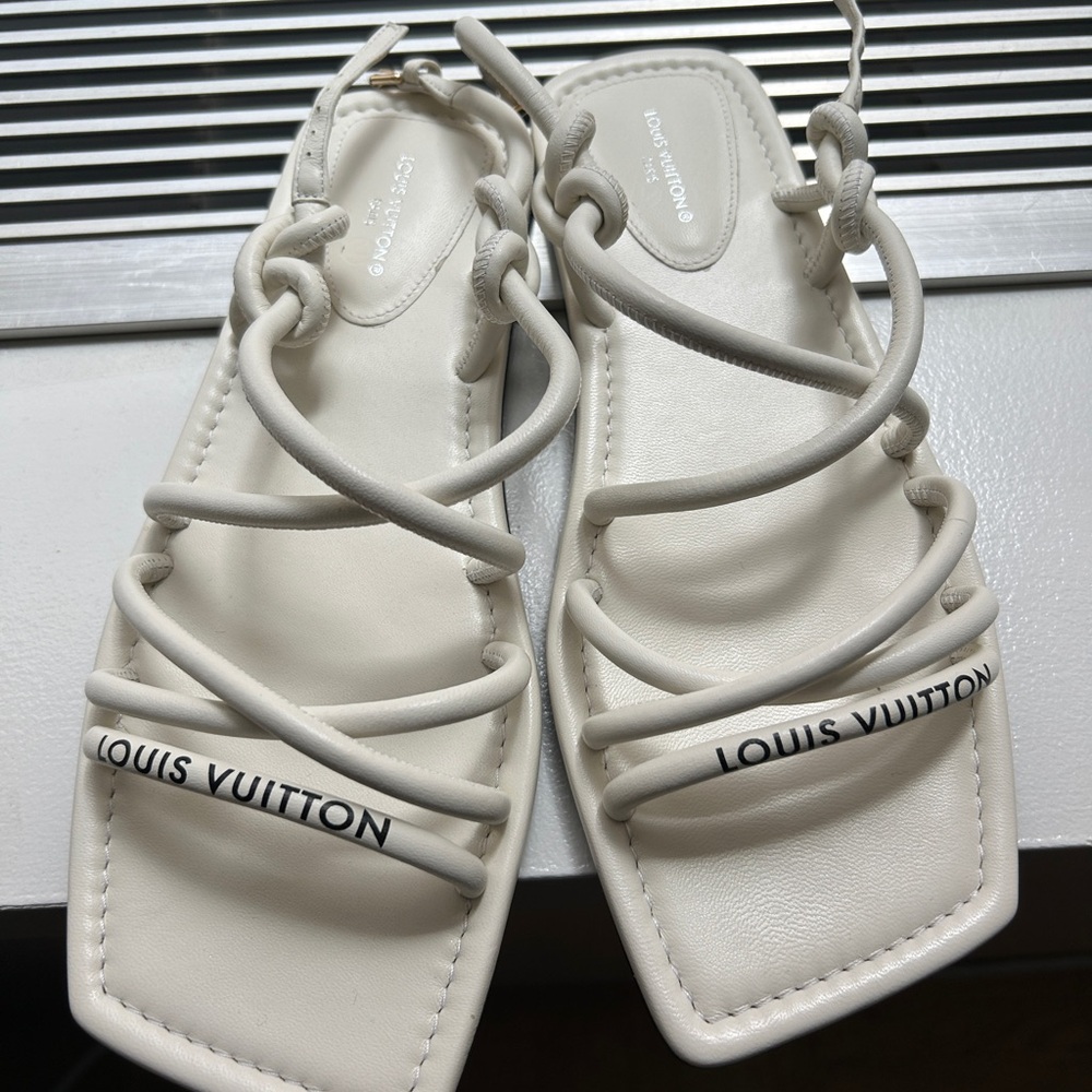 Louis Vuitton Cream Strappy Sandals